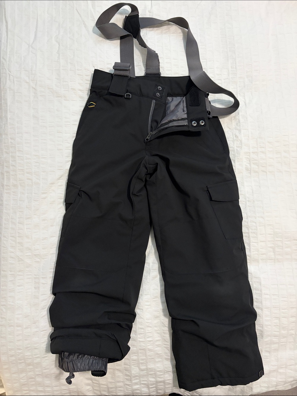 Kids Firefly Black Snow Pants with Removable Suspenders sz s